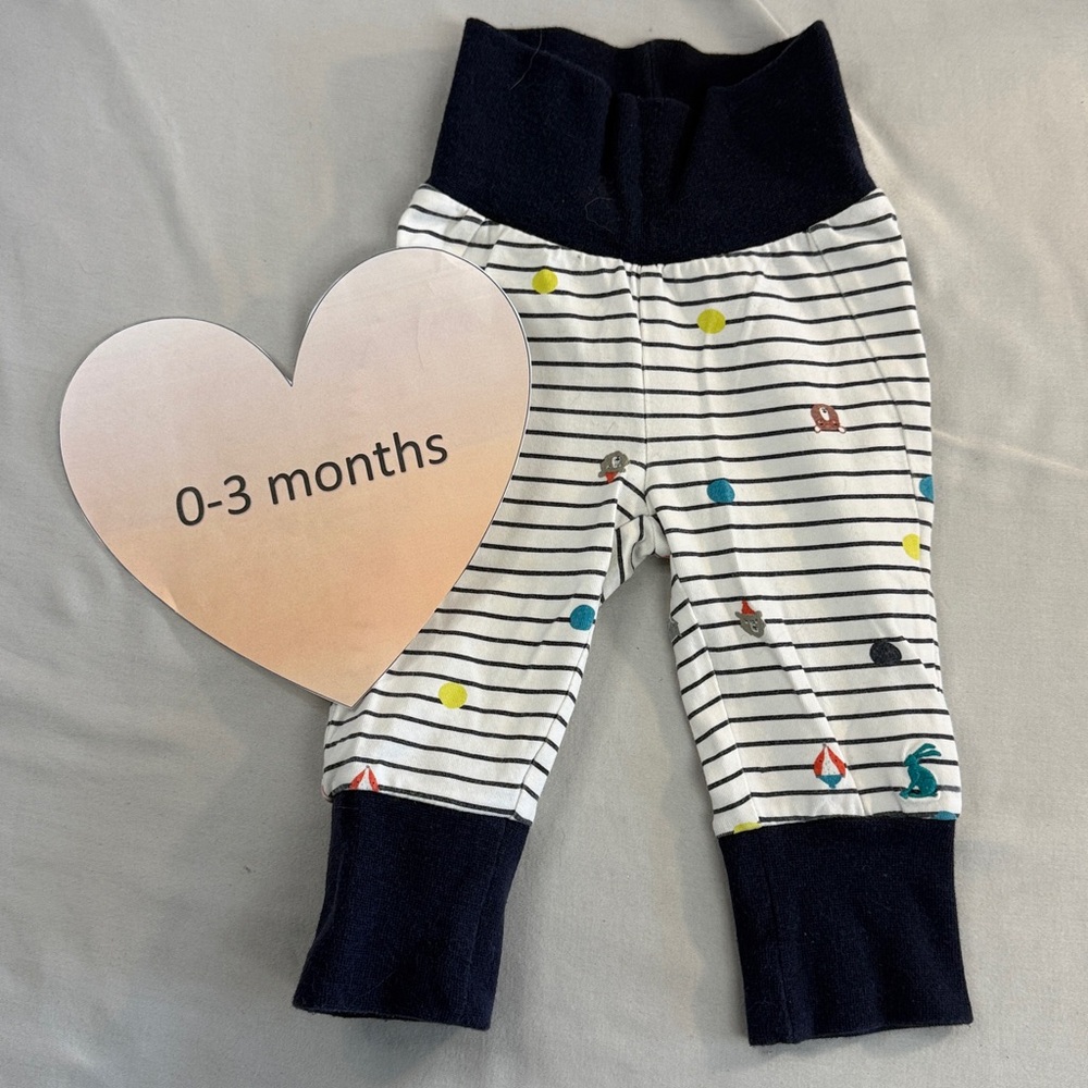 Joules - 0-3M - Striped Kids Bottoms with Colourful Accents